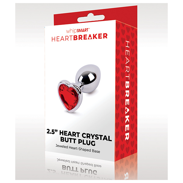 Whipsmart Heartbreaker Heart Crystal Butt Plug - Red