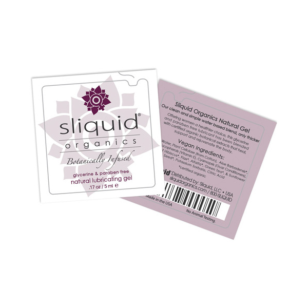 Sliquid Organics Natural Lubricating Gel - .17 oz Pillow - Image 2