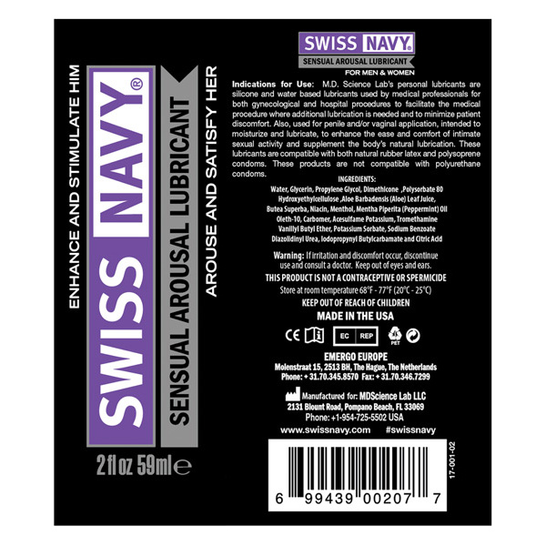 Swiss Navy Sensual Arousal Gel - 2 oz - Image 2