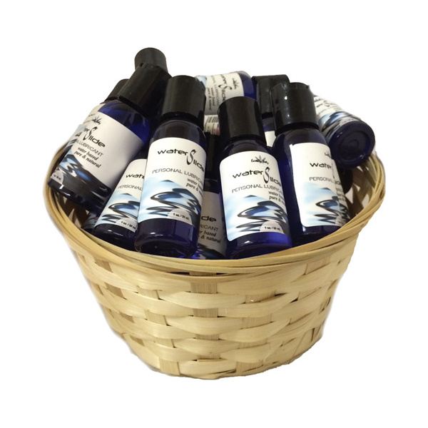 Earthly Body Waterslide Personal Lubricant w-Carrageenan - 1 oz Bottles Basket of 30