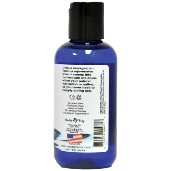 Earthly Body Waterslide Personal Lubricant w-Carrageenan - 4 oz Bottle - Image 2
