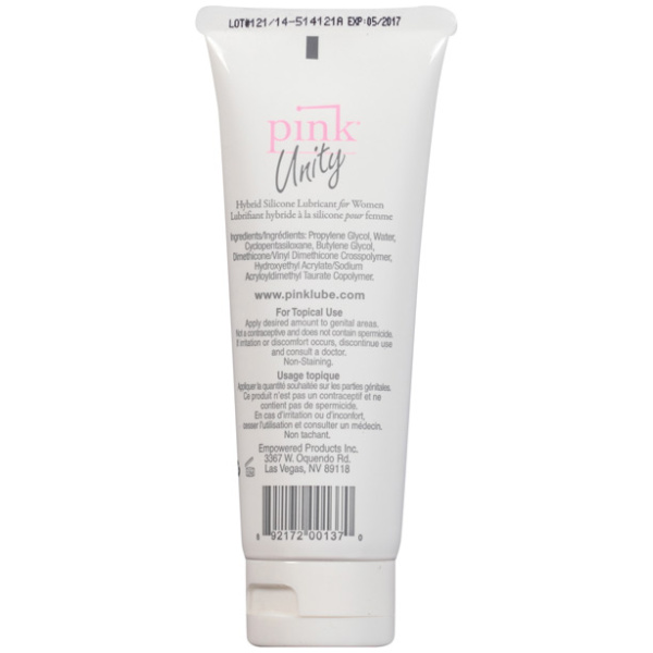 Pink Unity Hybrid Silicone Based Lubricant - 3.3 oz Tube - Image 2