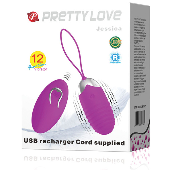 Pretty Love Jessica 12 Function Egg Vibrator - Fuchsia