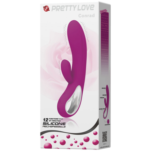 Pretty Love Elmer Rabbit w-Handle 12 Function - Fuchsia