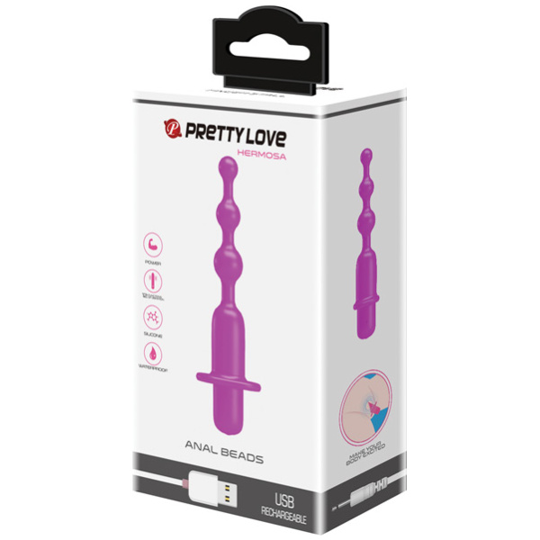 Pretty Love Hermosa Anal Beads Vibrator - 12 Function Fuchsia