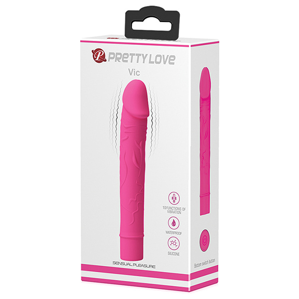 Pretty Love Vic G-Spot Vibrating Dildo - Magenta