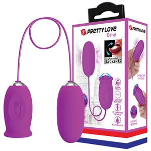 Pretty Love Daisy Silicone Licker & Vibrating Egg - Fuchsia