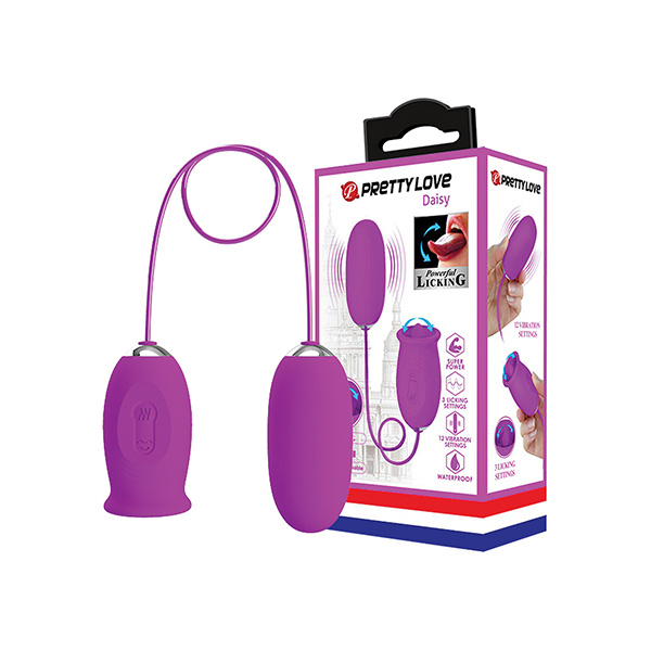 Pretty Love Daisy Silicone Licker & Vibrating Egg - Fuchsia