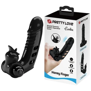 Pretty Love Corbin Honey Finger Vibrator - Black