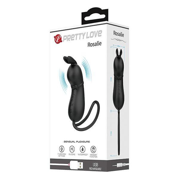 Pretty Love Rosalie Tethered Clit Stimulator - Black