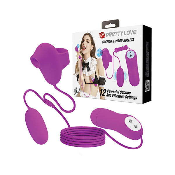 Pretty Love Suction & Vibro Bullets - Fuchsia