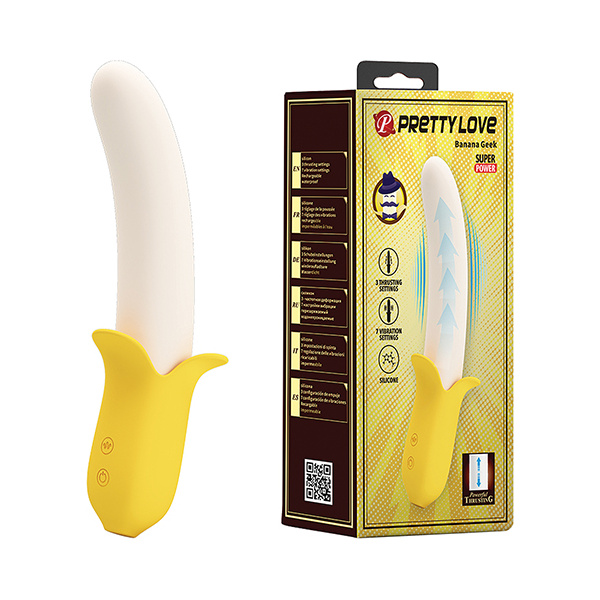 Pretty Love Banana Geek Thrusting Vibrator - Yellow