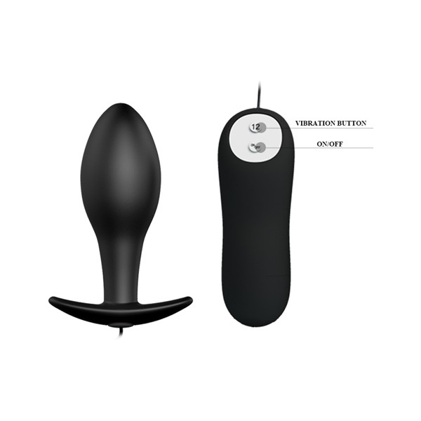 Pretty Love Vibrating Bulb Shaped Butt Plug - Black - Image 2