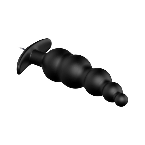 Pretty Love Vibrating Bead Shaped Butt Plug - Black - Image 3