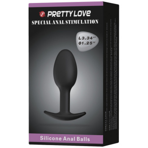 Pretty Love Silicone Anal Plug W/ball - Black