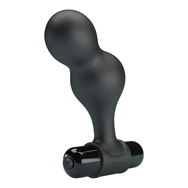 Mr. Play Silicone Anal Vibro Plug - Black - Image 4