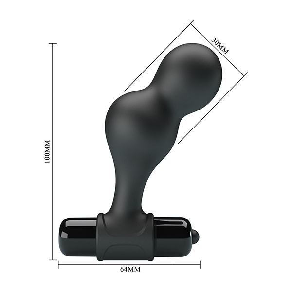 Mr. Play Silicone Anal Vibro Plug - Black - Image 2