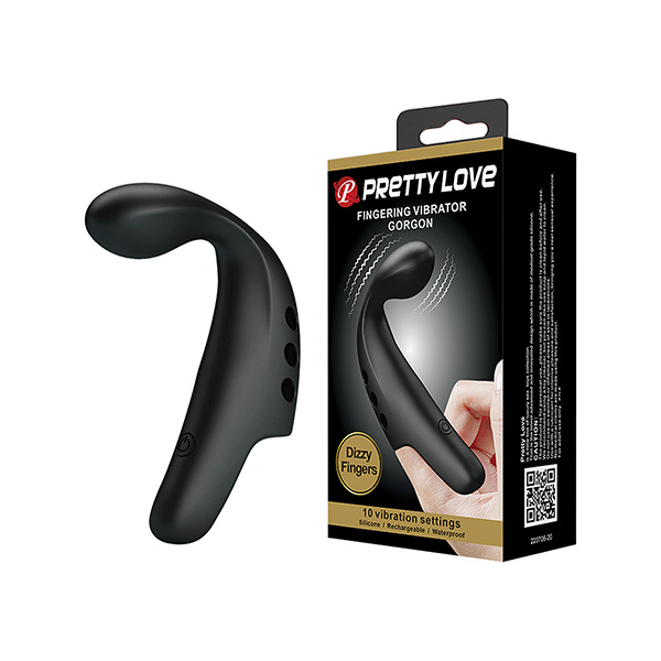 Pretty Love Gorgon Finger Vibrator - Black