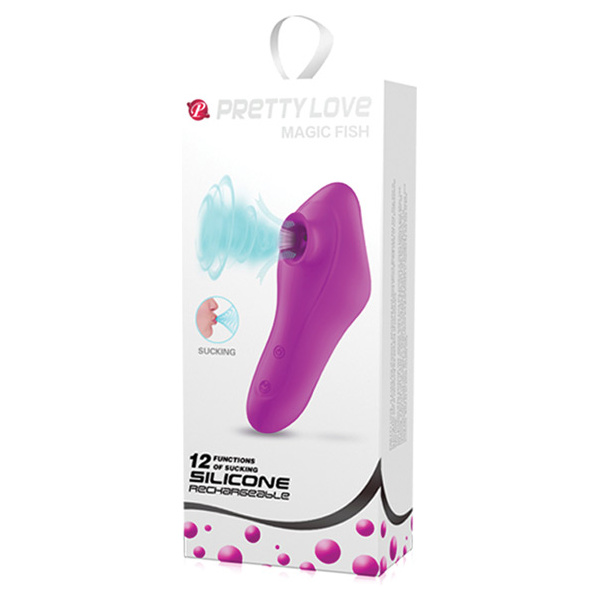 Pretty Love Magic Fish 12 Function Clitoral Suction Stimulator - Fuchsia