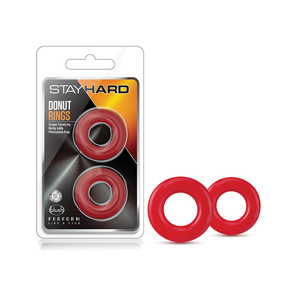 Blush Stay Hard Donut Rings - Red Pack of 2