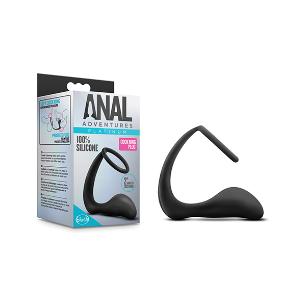 Blush Anal Adventures Cock Ring Plug - Black