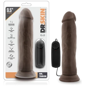 Blush Dr. Skin Dr. Throb 9.5" Cock w-Suction Cup - Chocolate