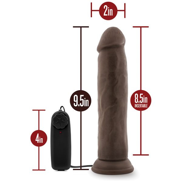 Blush Dr. Skin Dr. Throb 9.5" Cock w-Suction Cup - Chocolate - Image 5