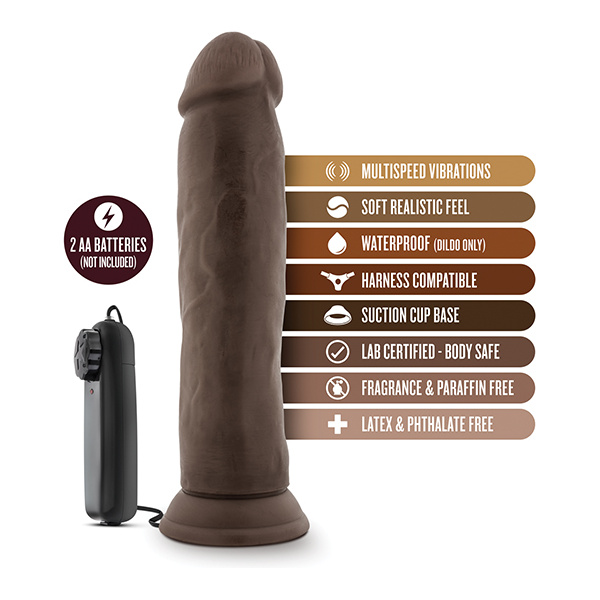 Blush Dr. Skin Dr. Throb 9.5" Cock w-Suction Cup - Chocolate - Image 4