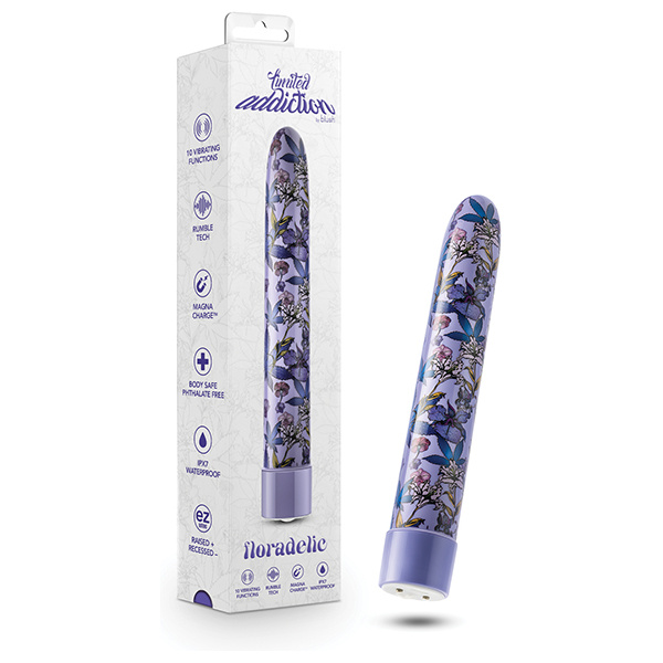 Blush Limited Addiction Floradelic 7" Rechargeable Vibe - Purple