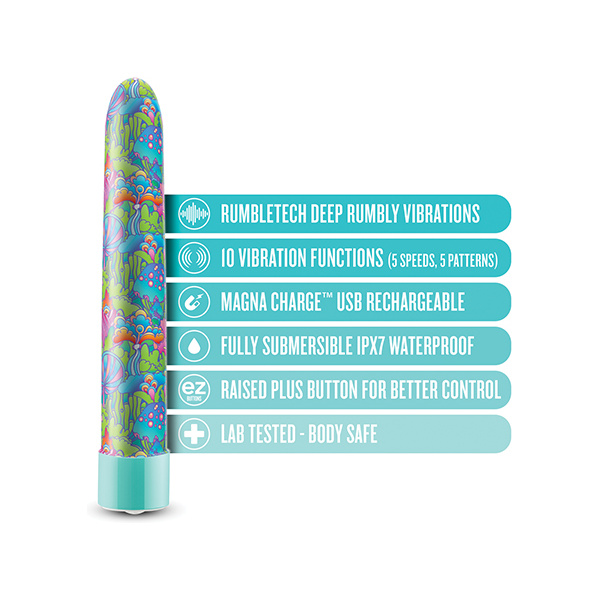 Blush Limited Addiction Utopia 7" Rechargeable Vibe - Aqua - Image 5