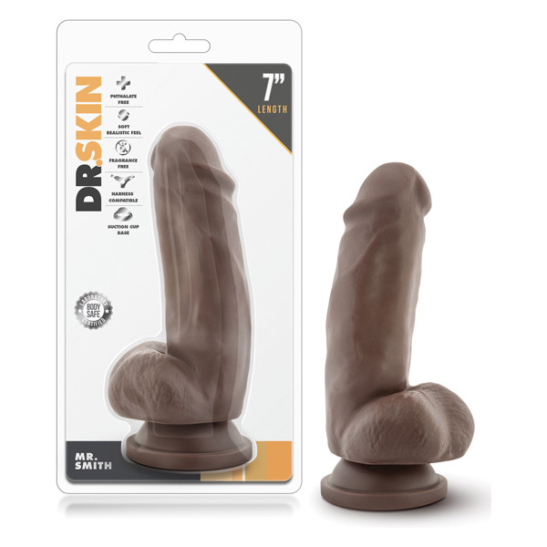 Blush Dr. Skin Mr. Smith 7" Dildo w-Suction Cup - Chocolate