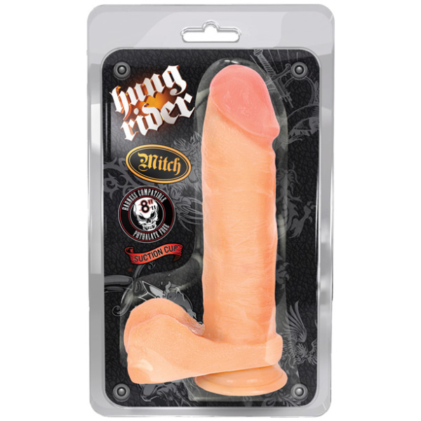 Blush Hung Rider Mitch 8" Dildo w-Suction Cup - Flesh