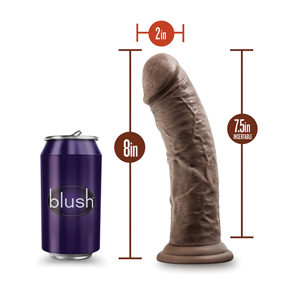 Blush Dr. Skin Plus 8" Posable Dildo - Chocolate - Image 5