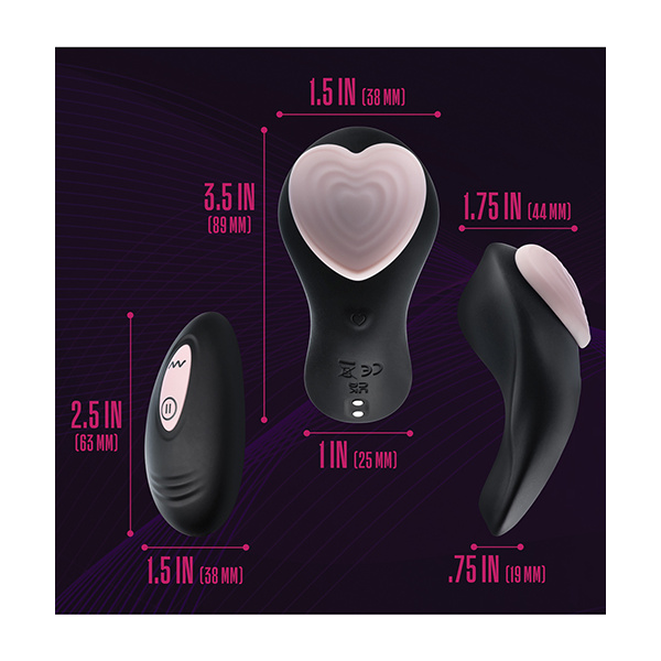 Blush Temptasia Heartbeat Panty Vibe w-Remote - Pink & black - Image 3