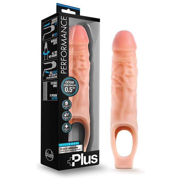 Blush Performance Plus Silicone Cock Sheath Penis Extender - Flesh