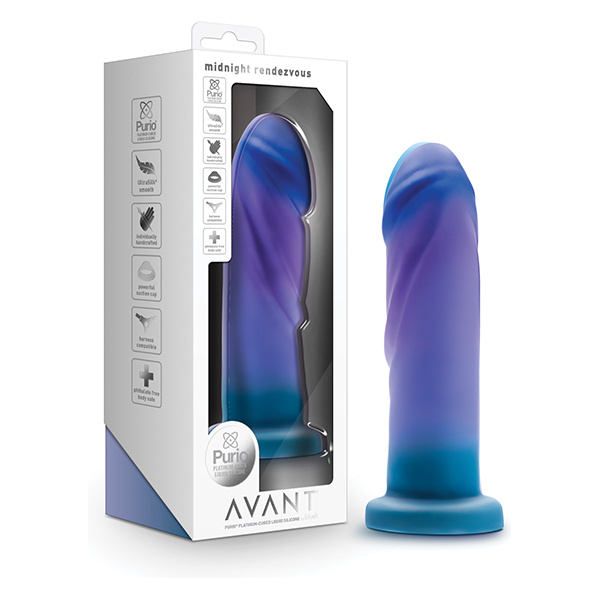 Blush Avant Midnight Rendezvous Silicone Dildo - Ocean Blue