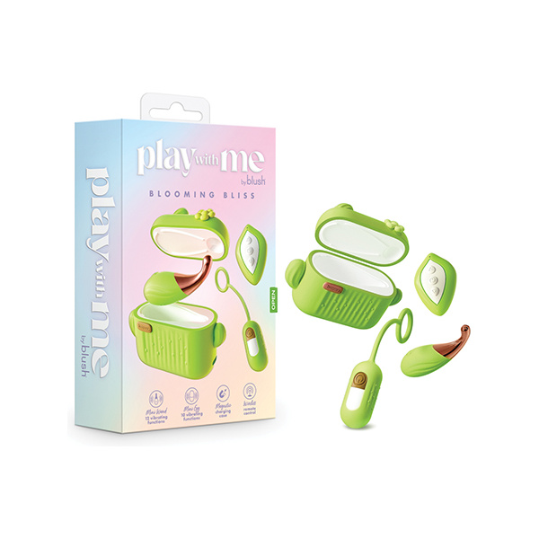 Blush Play with Me Blooming Bliss Remote Controlled Vibrating Kit - Green
