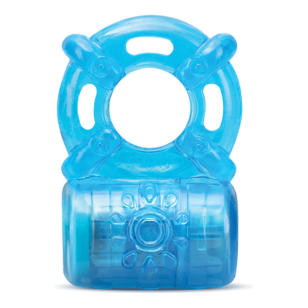 Blush Stay Hard Rechargeable 5 Function Cock Ring- Blue - Image 2