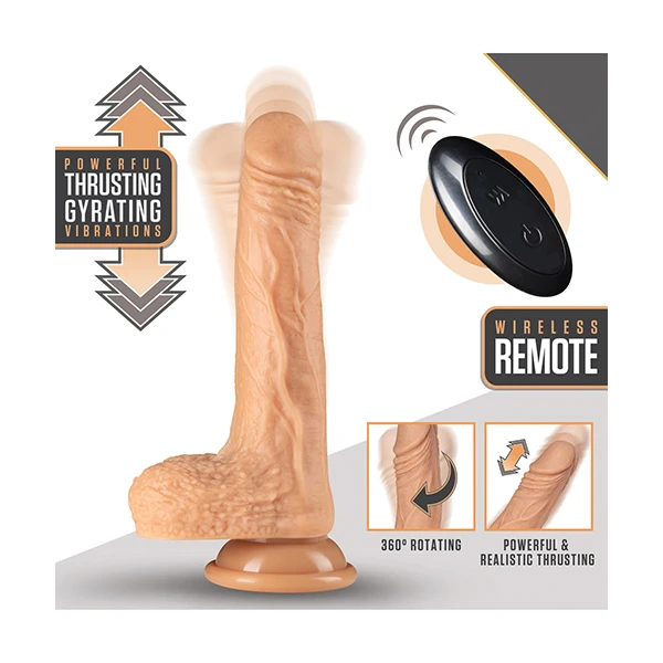 Blush Dr. Skin Silicone Dr. Grey 7" Thrusting Dildo - Vanilla - Image 4