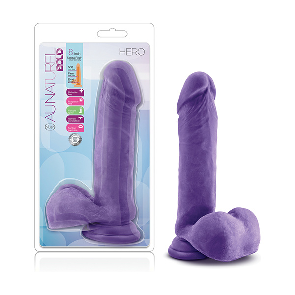 Blush Au Naturel Bold Hero 8" Dildo - Purple