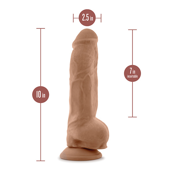 Blush Au Natural 10" Big Boy Realistic Dildo w-Balls - Mocha - Image 4