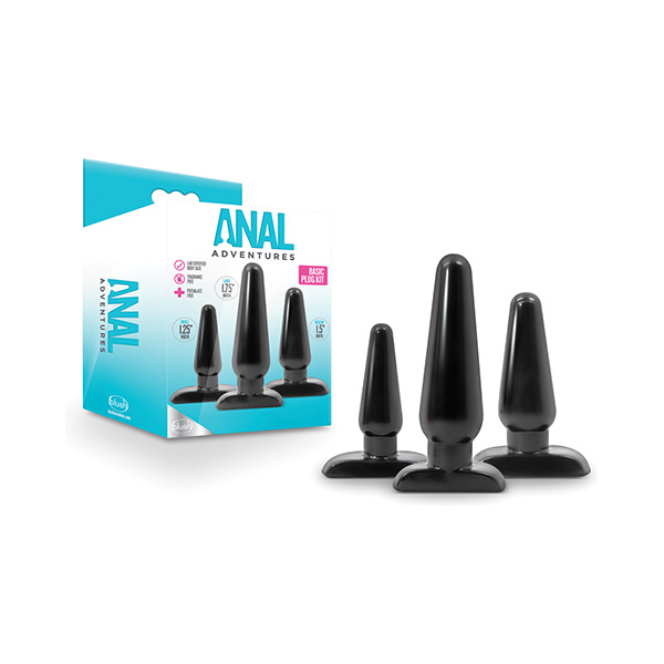 Blush Anal Adventures Basic Plug Kit - Black