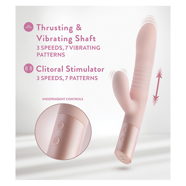 Blush Fraya Rabbit Rechargeable Vibrator - Pink - Image 2