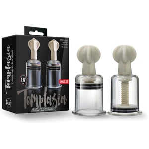 Blush Temptasia Clit & Nipple Large Twist Suckers - Clear Set of 2