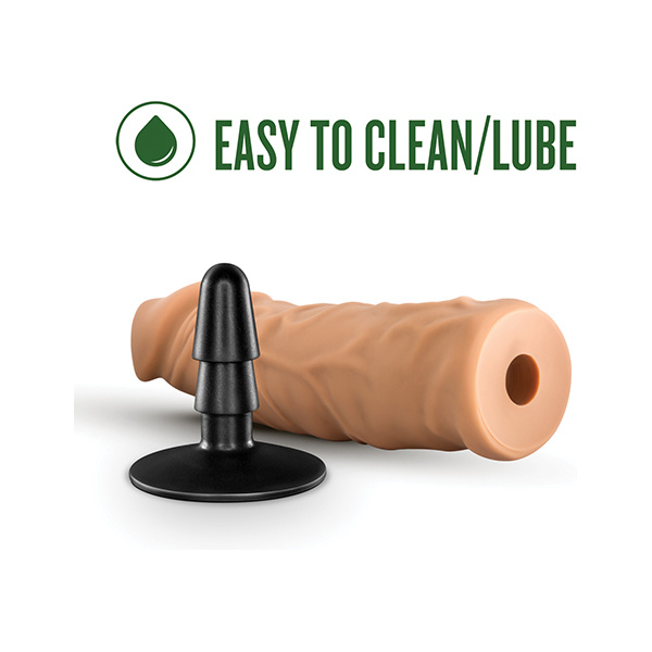 Blush Lock On 8" Argonite Dildo w-Suction Cup Adapter - Mocha - Image 3