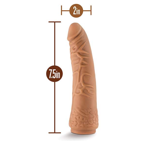 Blush Lock On 7.5" Hexanite Dildo w-Suction Cup Adapter - Mocha - Image 2