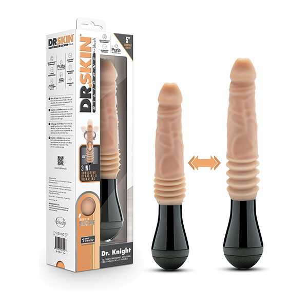 Blush Dr. Skin Silicone Dr. Arthur Thrusting Gyrating Vibrating Dildo