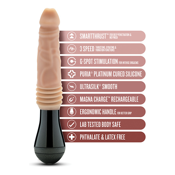 Blush Dr. Skin Silicone Dr. Arthur Thrusting Gyrating Vibrating Dildo - Image 2