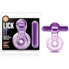 Blush Play with Me Lick it Vibrating Double Strap Cockring - Purple