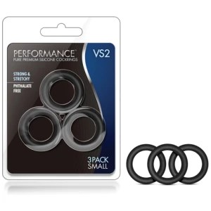 Blush Performance VS2 Pure Premium Silicone Cockrings Small - Black